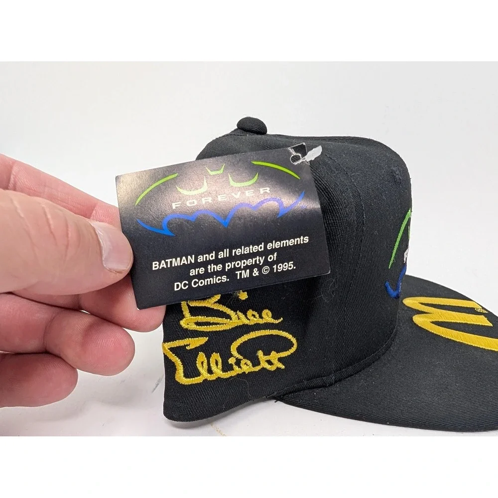 VINTAGE Bill Elliott Batman Forever Hat Cap Snap Back Mens One Size Black NASCAR